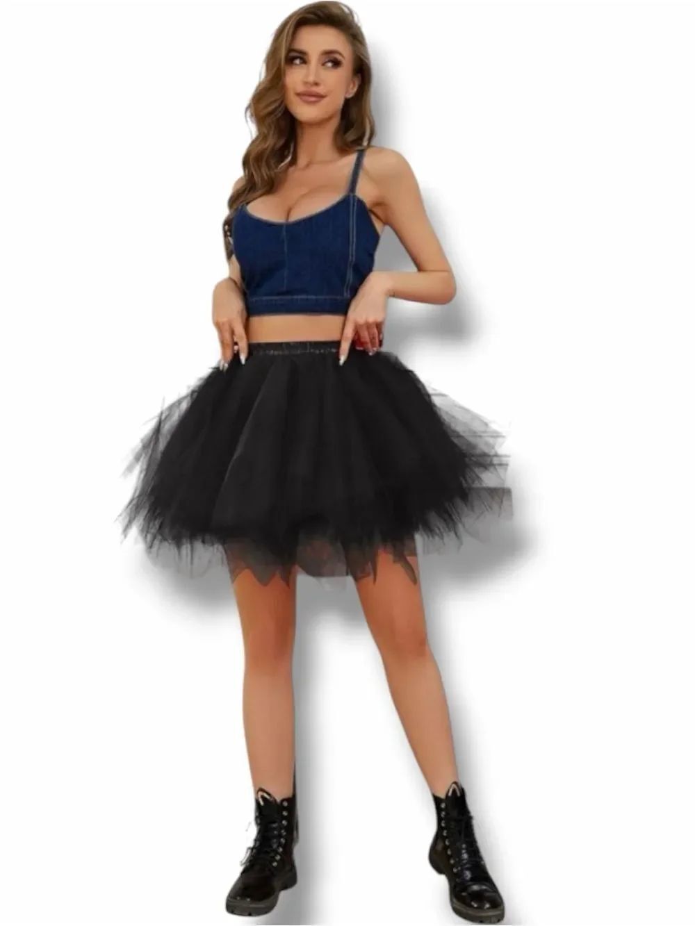 Black High Rise Tulle Tutu Mini Skirt - Western Goth Festival NWT